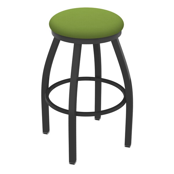 36" Swivel X-Tall Bar Stool, Pewter Finish, Canter Kiwi Green Seat